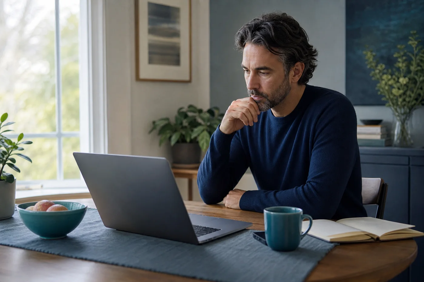 A visitor checking a website from a laptop at home